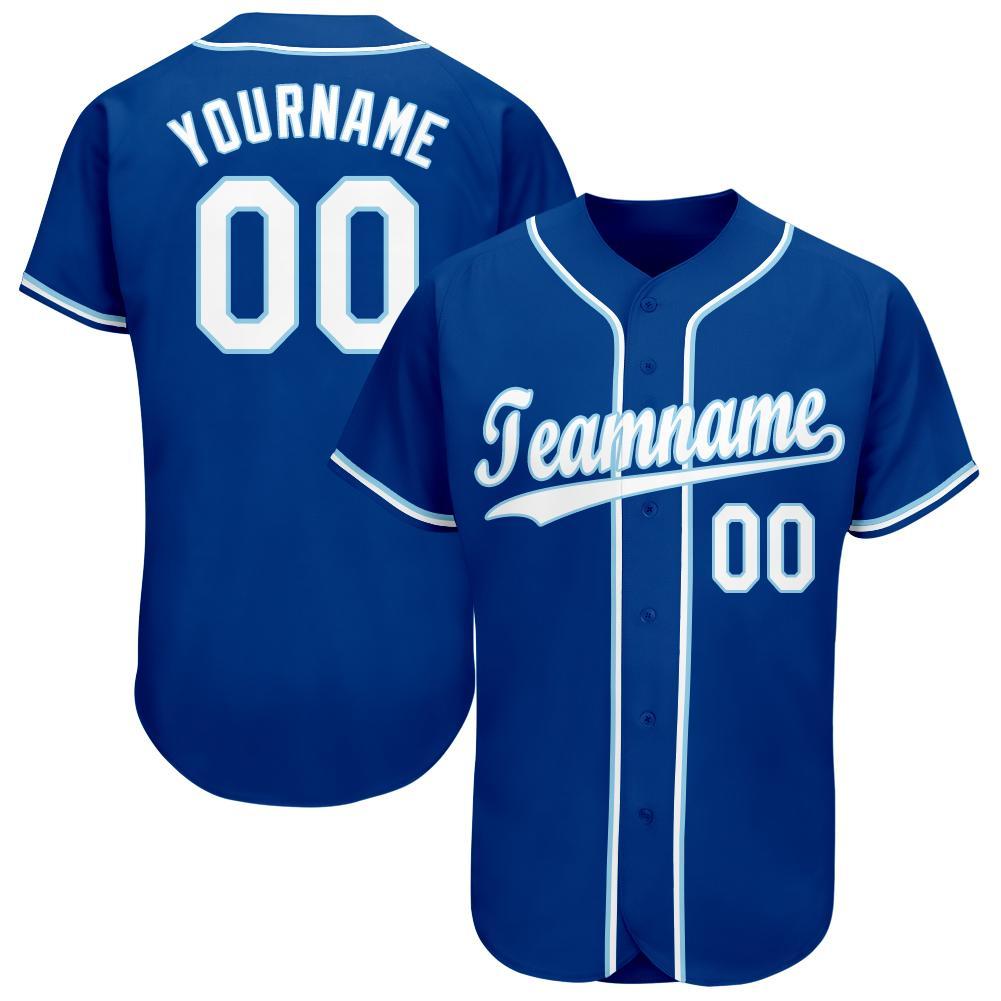 Custom Royal White-Light Blue Baseball Jersey - Sky-Custom
