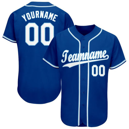 Custom Royal White-Light Blue Baseball Jersey - Sky-Custom