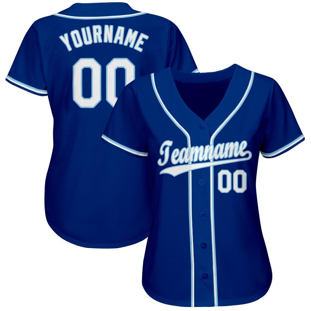 Custom Royal White-Light Blue Baseball Jersey - Sky-Custom