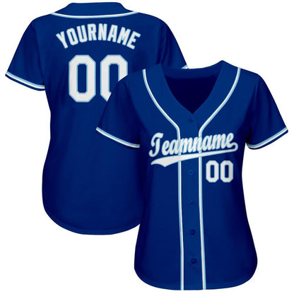 Custom Royal White-Light Blue Baseball Jersey - Sky-Custom