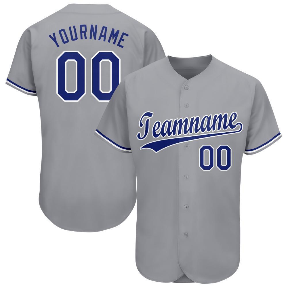 Custom Gray Royal-White Baseball Jersey - Sky-Custom