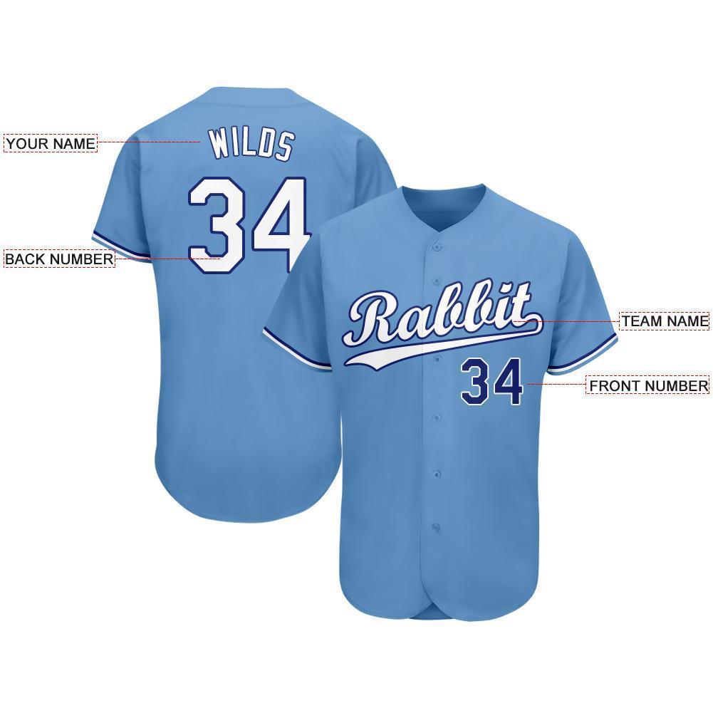 Custom Light Blue White-Royal Baseball Jersey - Sky-Custom