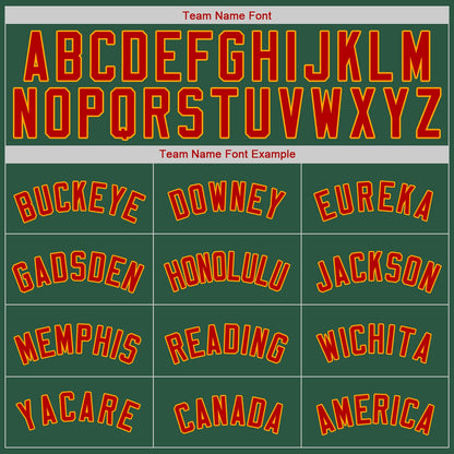 Custom Kelly Green Red-Gold Authentic Baseball Jersey - Sky-Custom