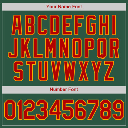 Custom Kelly Green Red-Gold Authentic Baseball Jersey - Sky-Custom