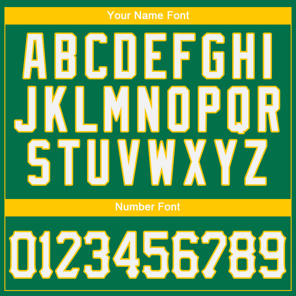 Custom Kelly Green White-Gold Authentic Baseball Jersey - Sky-Custom