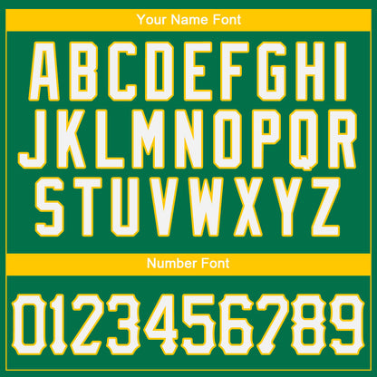 Custom Kelly Green White-Gold Authentic Baseball Jersey - Sky-Custom