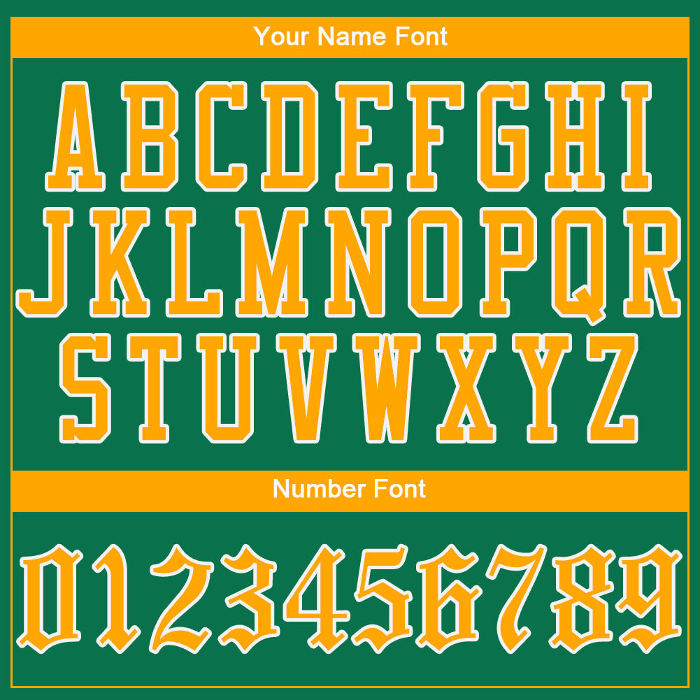Custom Kelly Green Gold-White Authentic Baseball Jersey - Sky-Custom