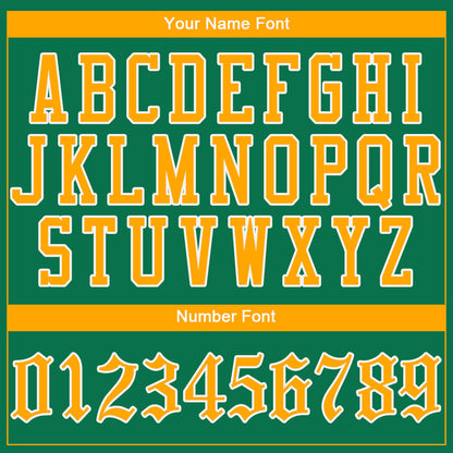 Custom Kelly Green Gold-White Authentic Baseball Jersey - Sky-Custom