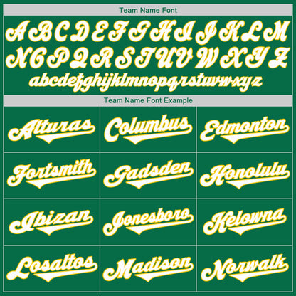 Custom Kelly Green White-Gold Authentic Baseball Jersey - Sky-Custom