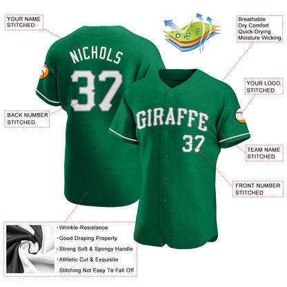 Custom Kelly Green White-Gray Authentic St. Patrick's Day Baseball Jersey - Sky-Custom