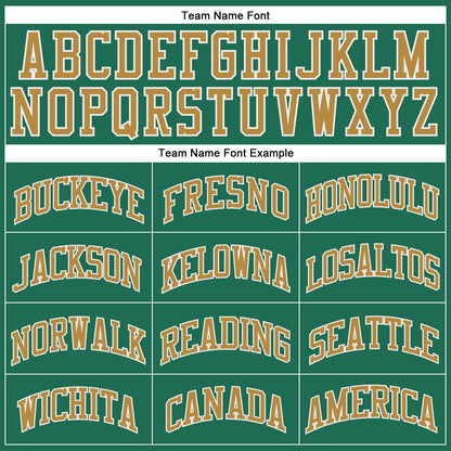 Custom Kelly Green Old Gold-White Authentic Throwback Basketball Jersey - Sky-Custom