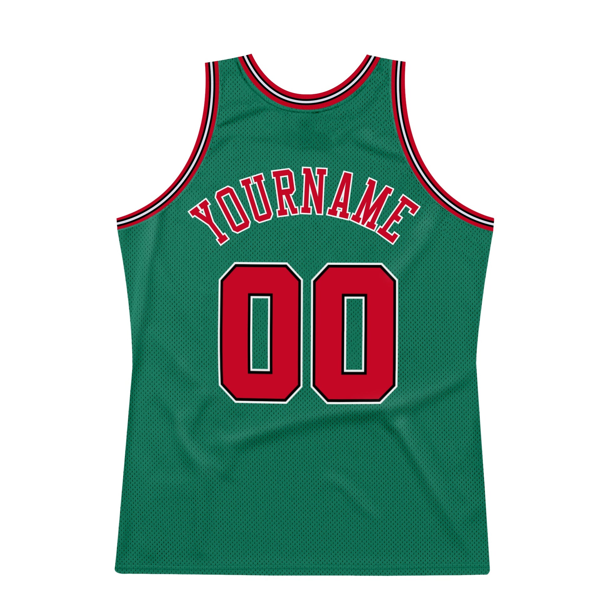 Custom Kelly Green Red-Black Authentic Throwback Basketball Jersey - Sky-Custom