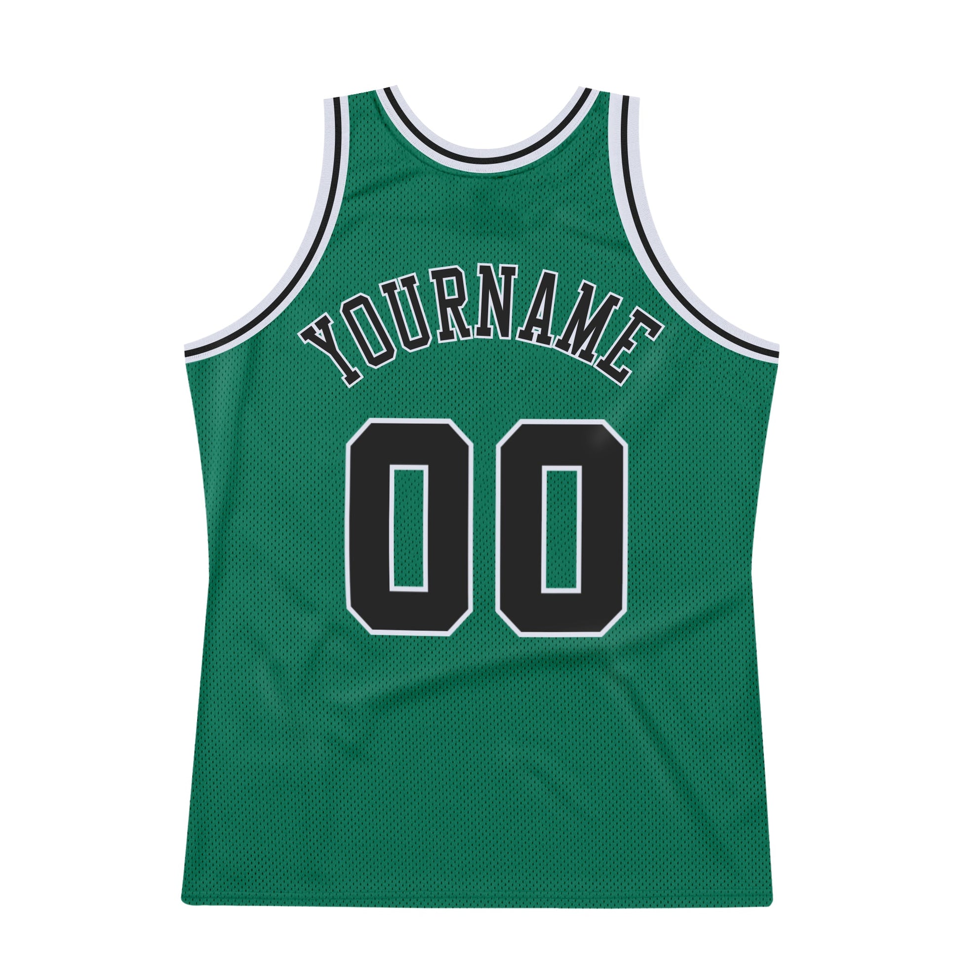 Custom Kelly Green Black-White Authentic Throwback Basketball Jersey - Sky-Custom