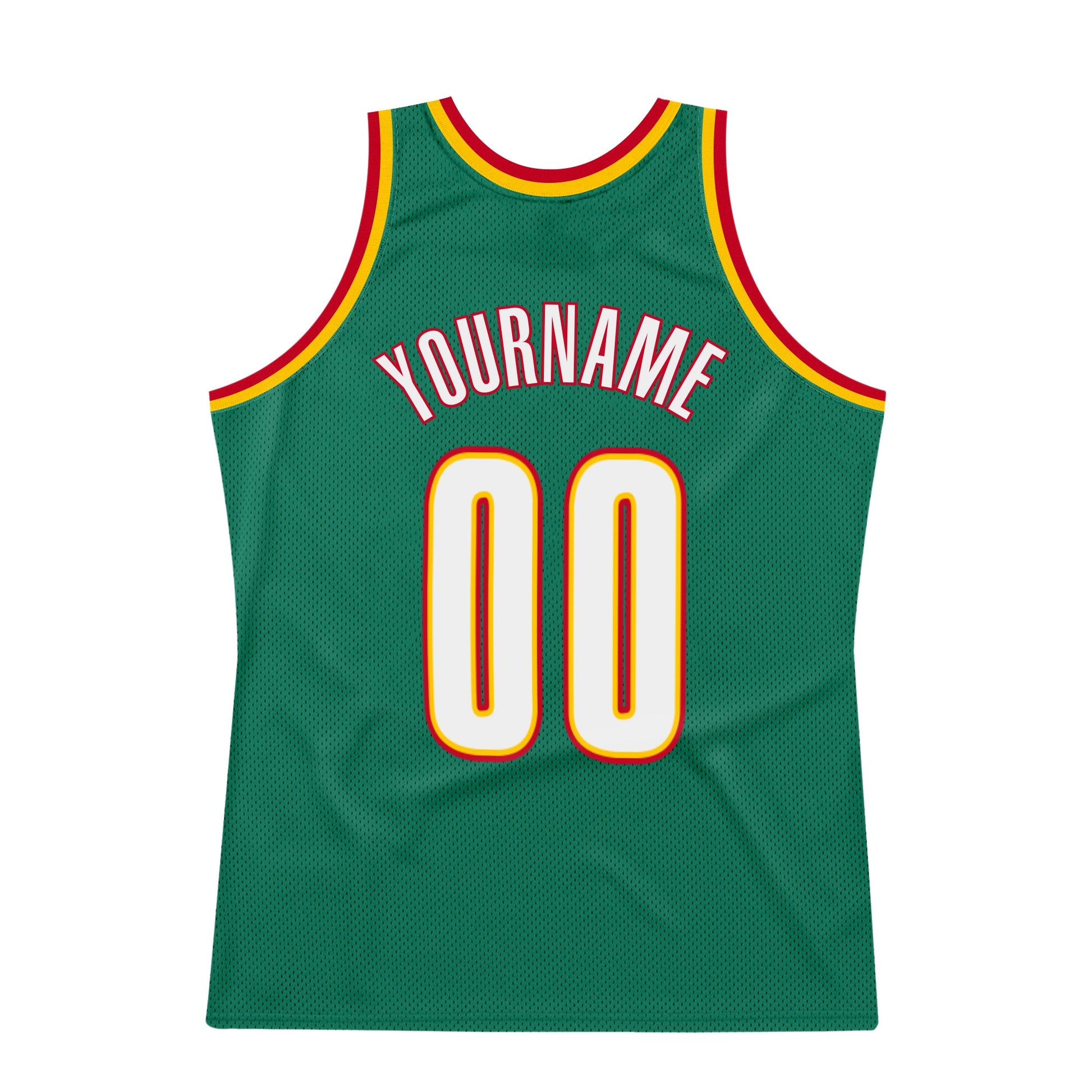 Custom Kelly Green White-Gold Authentic Throwback Basketball Jersey - Sky-Custom