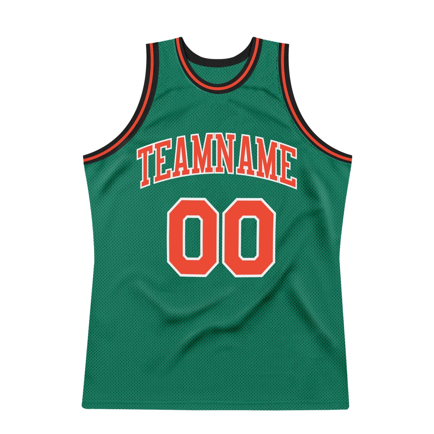 Custom Kelly Green Orange-White Authentic Throwback Basketball Jersey - Sky-Custom