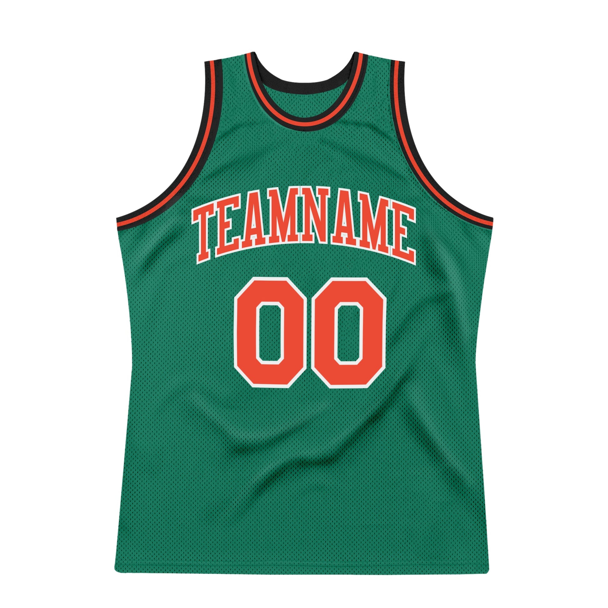 Custom Kelly Green Orange-White Authentic Throwback Basketball Jersey - Sky-Custom