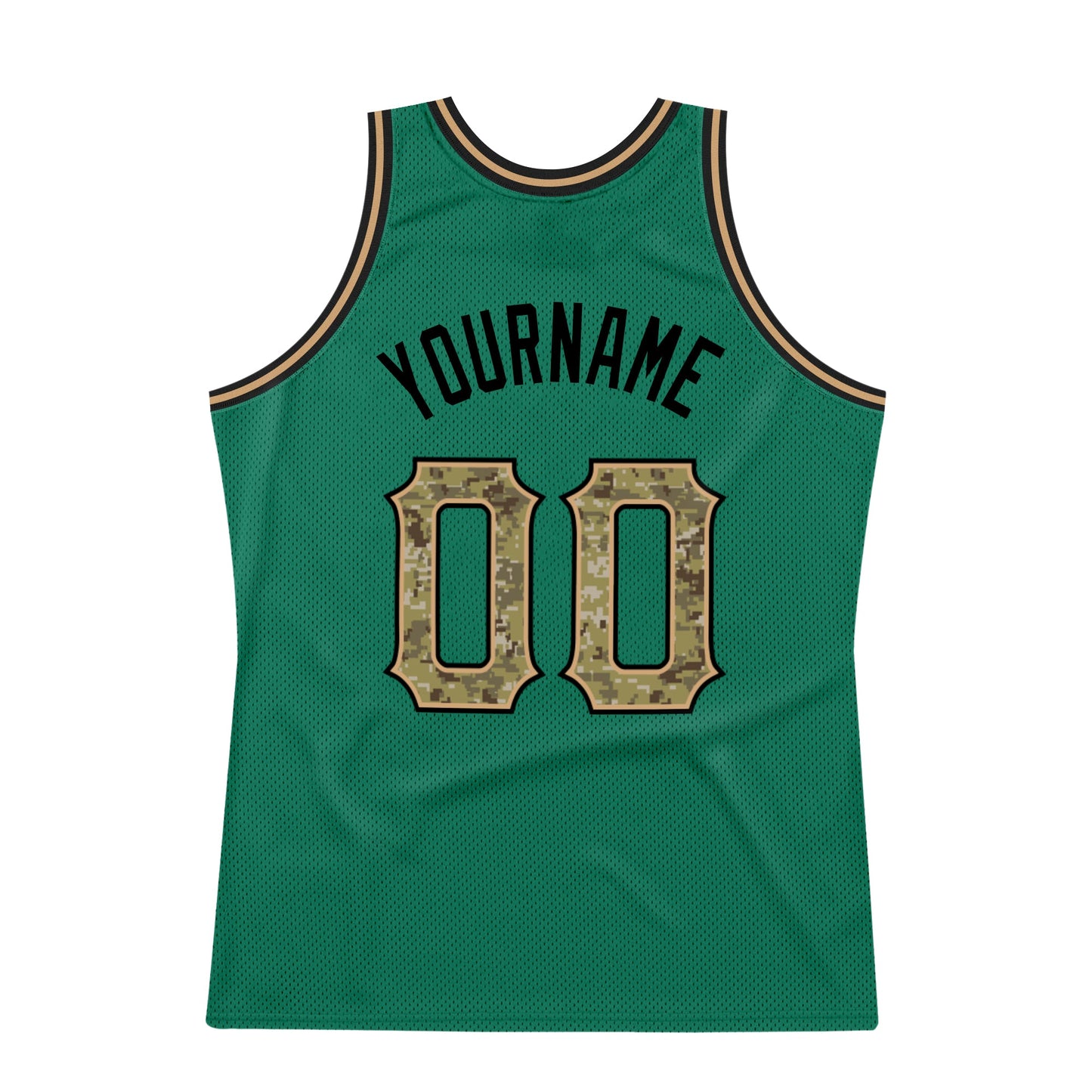 Custom Kelly Green Camo-Black Authentic Throwback Basketball Jersey - Sky-Custom