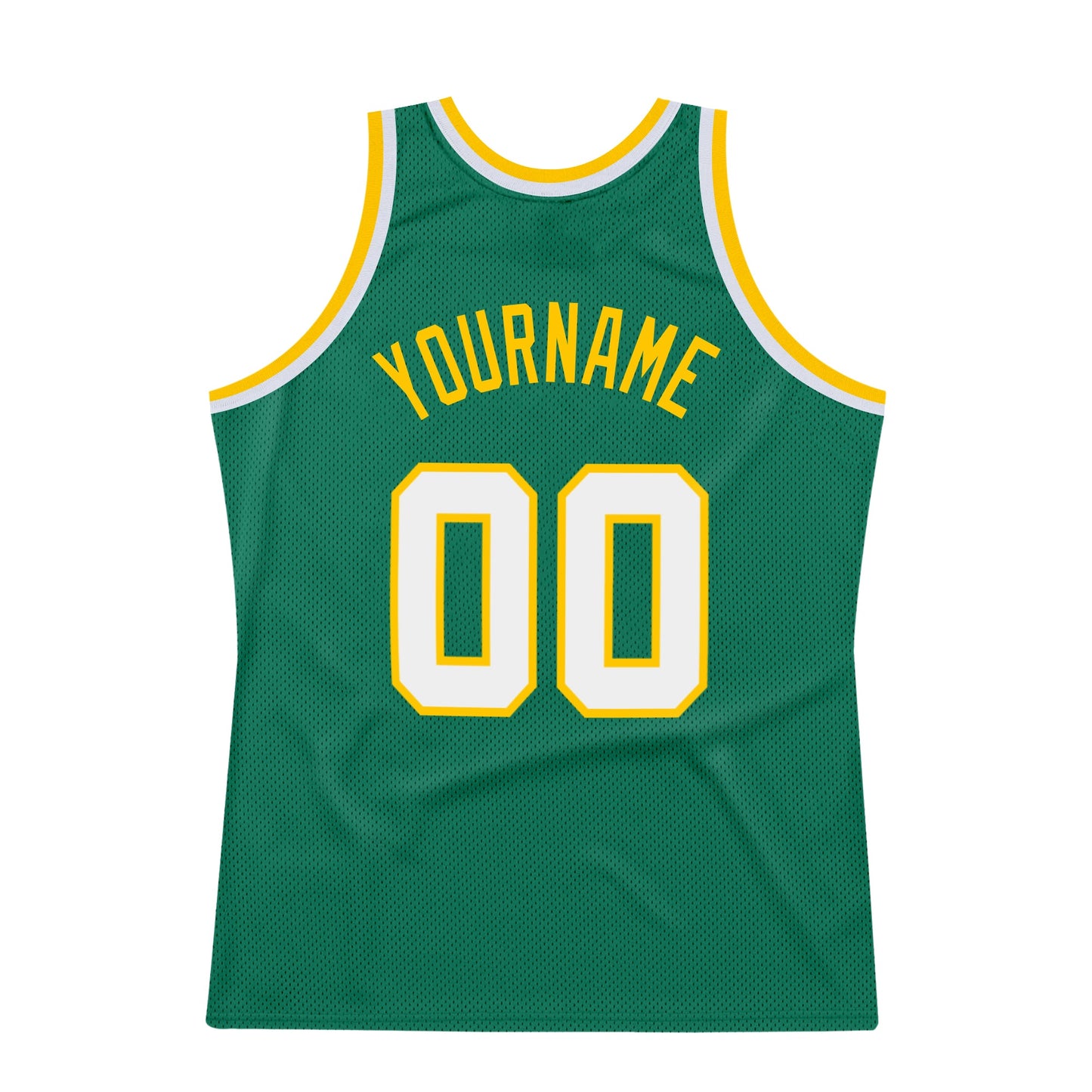 Custom Kelly Green White-Gold Authentic Throwback Basketball Jersey - Sky-Custom