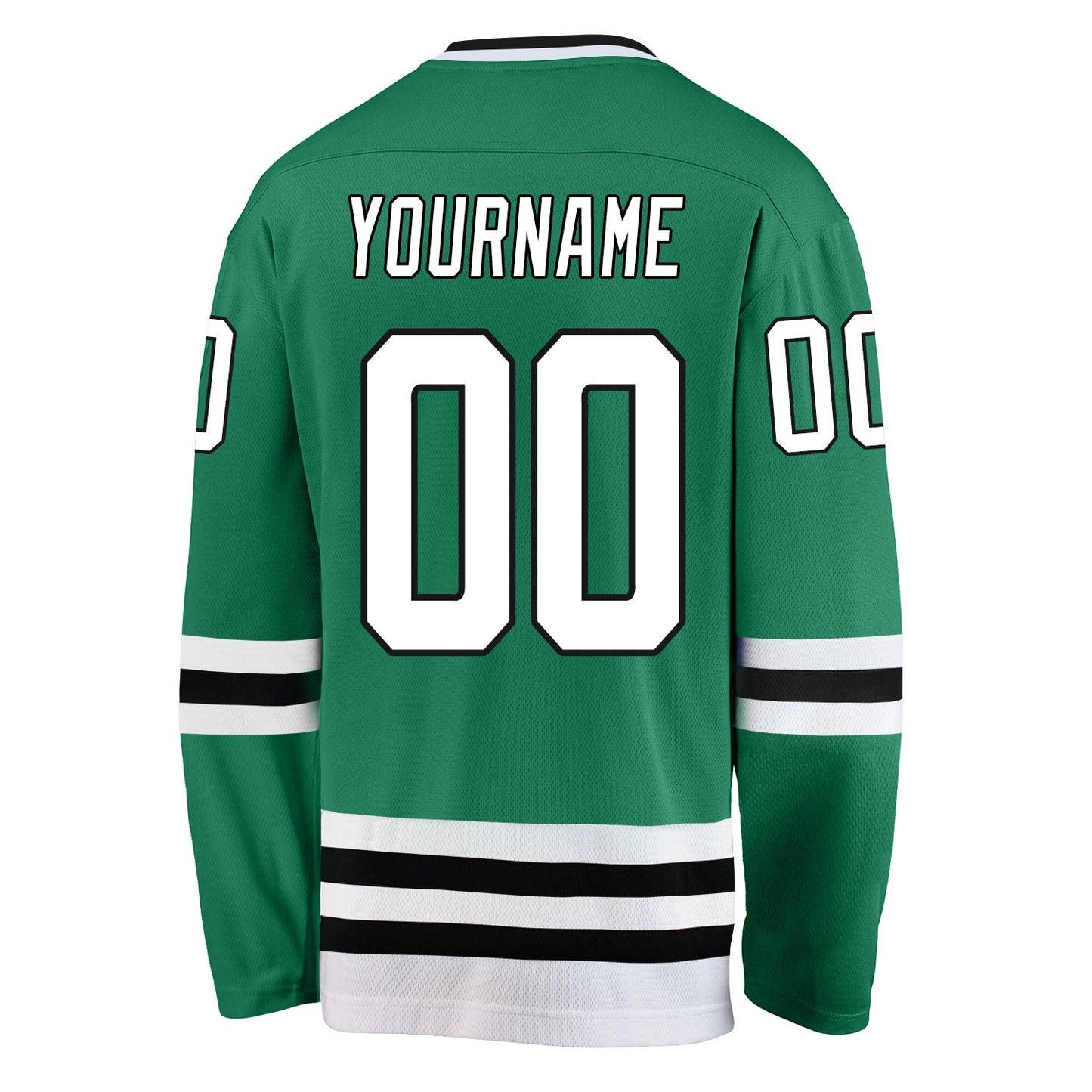 Custom Kelly Green White-Black Hockey Jersey - Sky-Custom