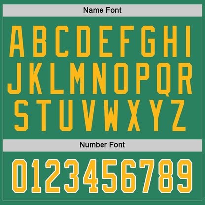 Custom Kelly Green Gold-White Hockey Jersey - Sky-Custom