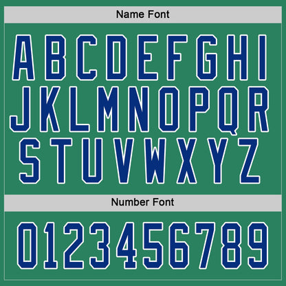 Custom Kelly Green Royal-White Hockey Jersey - Sky-Custom