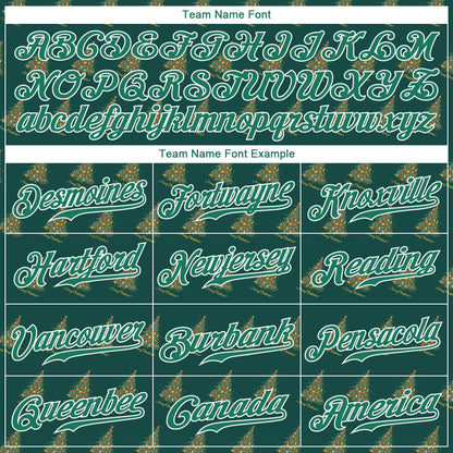 Custom Kelly Green Kelly Green-White Christmas 3D Authentic Baseball Jersey - Sky-Custom