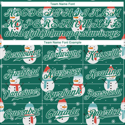 Custom Kelly Green Kelly Green-White Christmas 3D Authentic Baseball Jersey - Sky-Custom