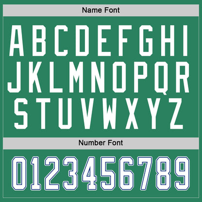 Custom Kelly Green White-Royal Hockey Jersey - Sky-Custom