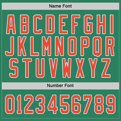 Custom Kelly Green Orange-White Hockey Jersey - Sky-Custom