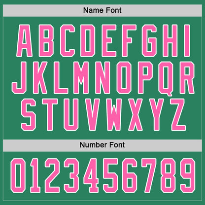 Custom Kelly Green Pink-White Hockey Jersey - Sky-Custom