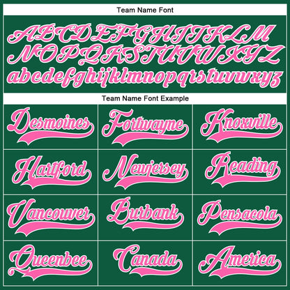 Custom Kelly Green Pink-White Authentic Baseball Jersey - Sky-Custom