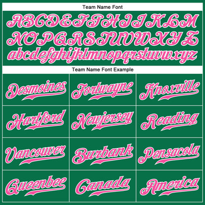 Custom Kelly Green Pink-White Authentic Baseball Jersey - Sky-Custom