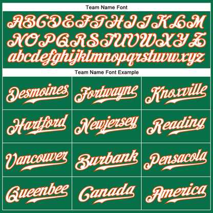 Custom Kelly Green White-Orange Authentic Baseball Jersey - Sky-Custom