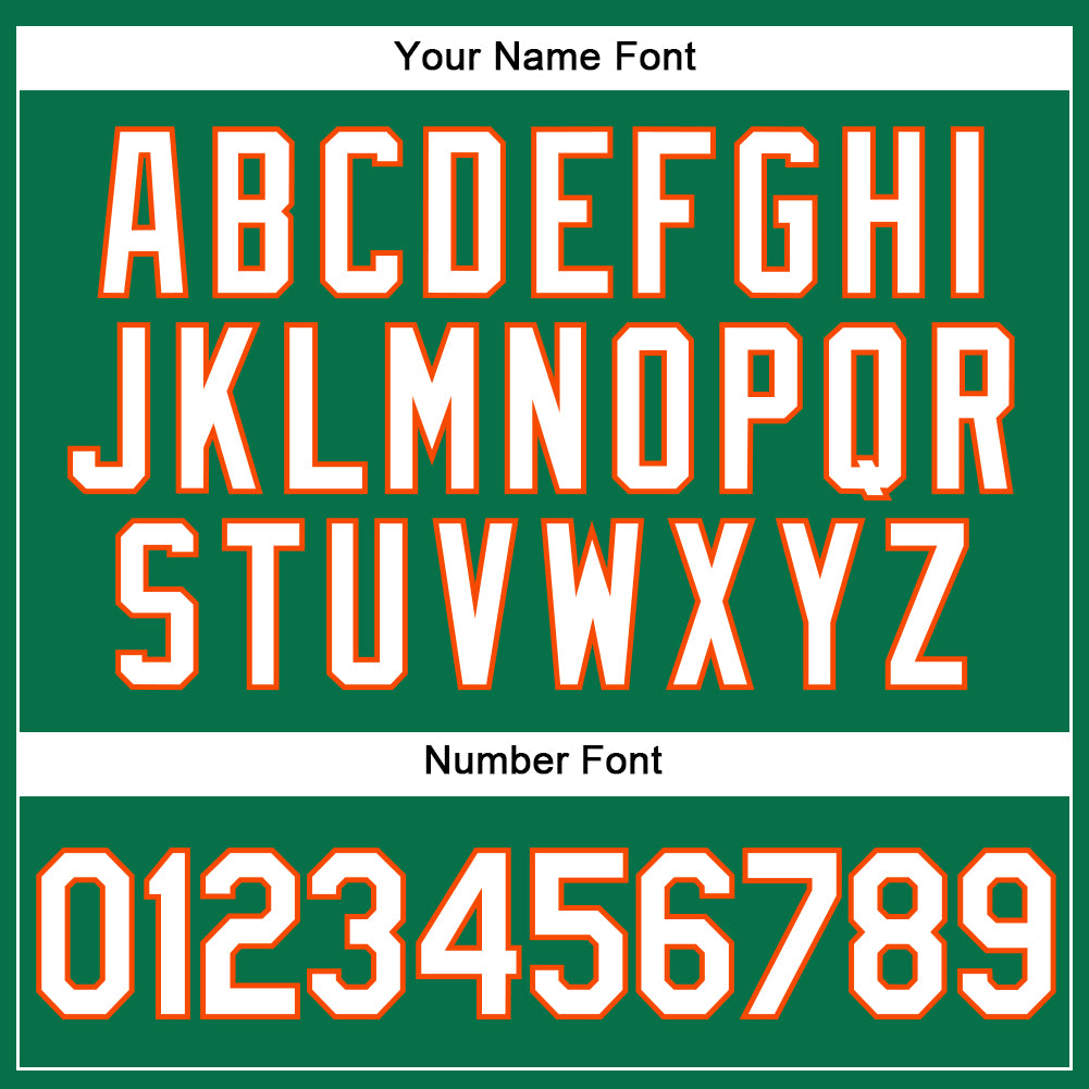 Custom Kelly Green White-Orange Authentic Baseball Jersey - Sky-Custom