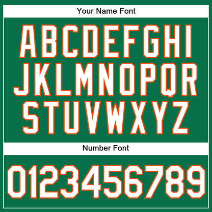 Custom Kelly Green White-Orange Authentic Baseball Jersey - Sky-Custom