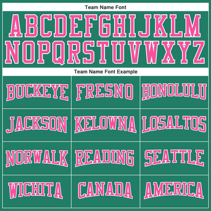 Custom Kelly Green Pink-White Authentic Throwback Basketball Jersey - Sky-Custom
