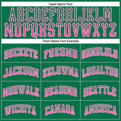 Custom Kelly Green Pink-White Authentic Drift Fashion Baseball Jersey - Sky-Custom
