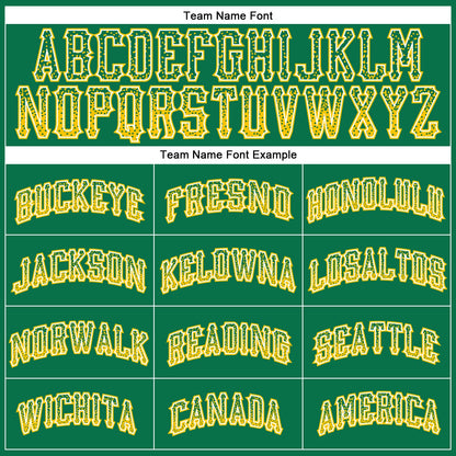 Custom Kelly Green Gold-White Authentic Drift Fashion Baseball Jersey - Sky-Custom