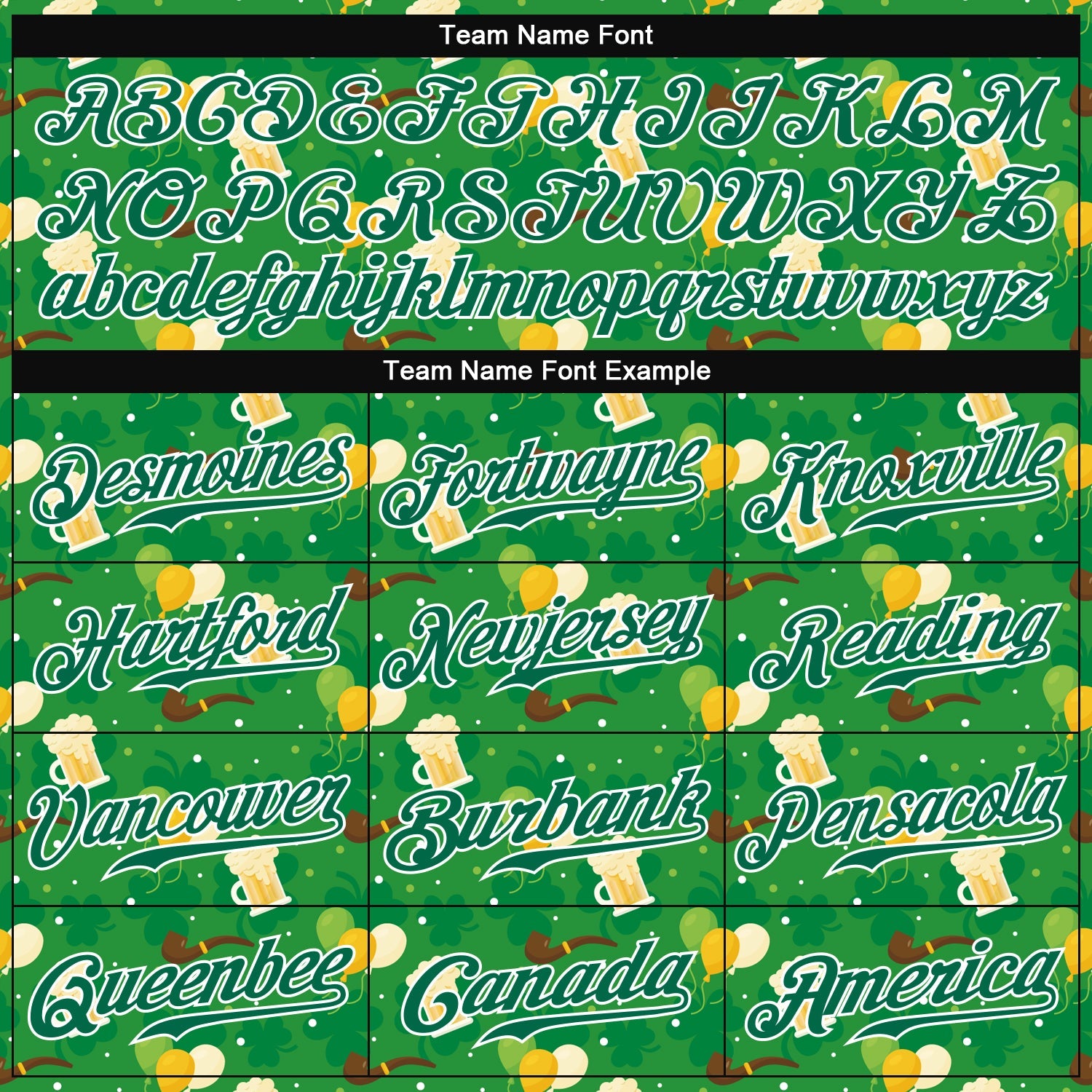 Custom Kelly Green Kelly Green-White 3D Pattern Design Authentic St. Patrick's Day Baseball Jersey - Sky-Custom