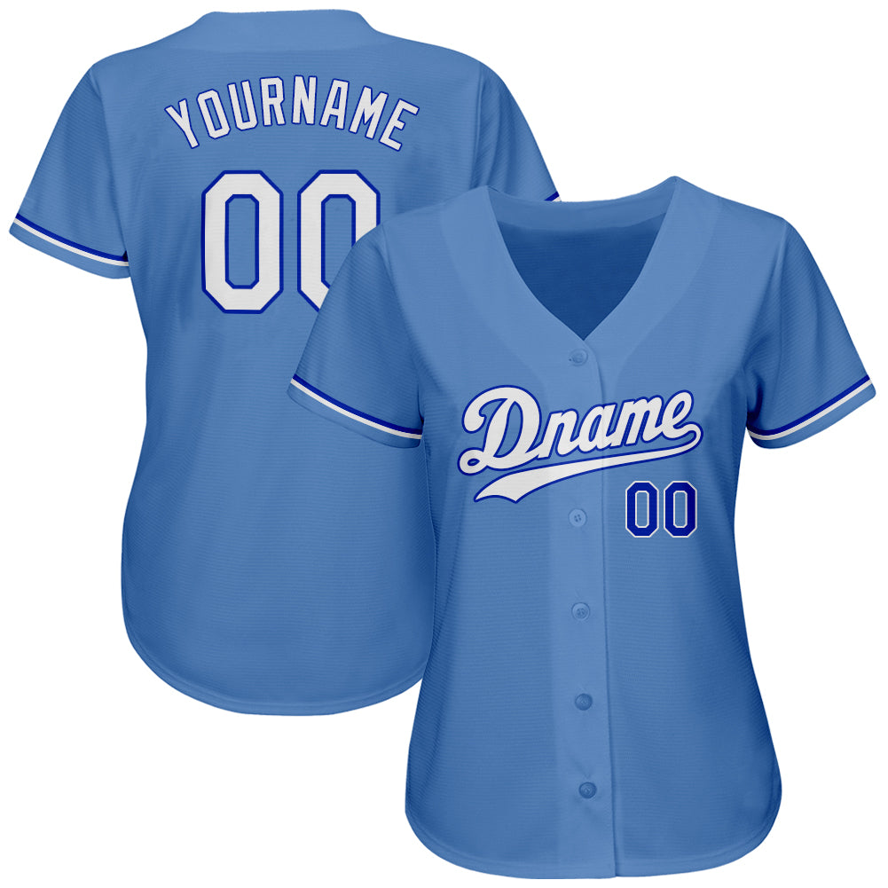 Custom Light Blue White-Royal Authentic Baseball Jersey - Sky-Custom