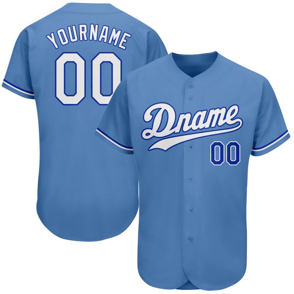 Custom Light Blue White-Royal Authentic Baseball Jersey - Sky-Custom