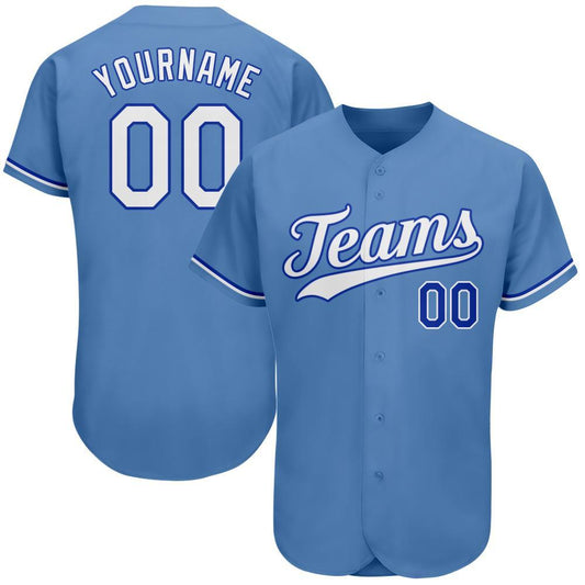 Custom Light Blue White-Royal Authentic Baseball Jersey - Sky-Custom