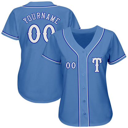 Custom Light Blue White-Royal Authentic Baseball Jersey - Sky-Custom