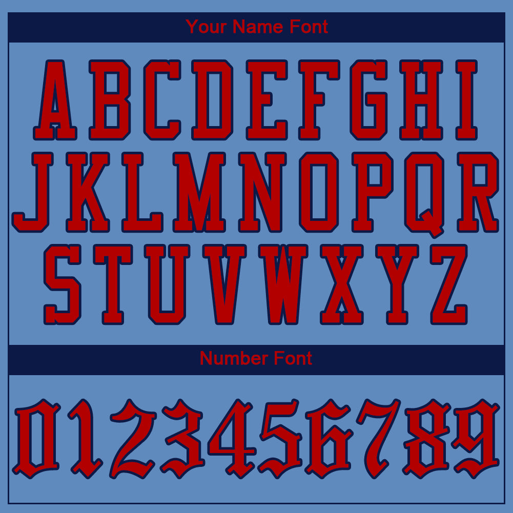 Custom Light Blue Red-Navy Authentic Baseball Jersey - Sky-Custom
