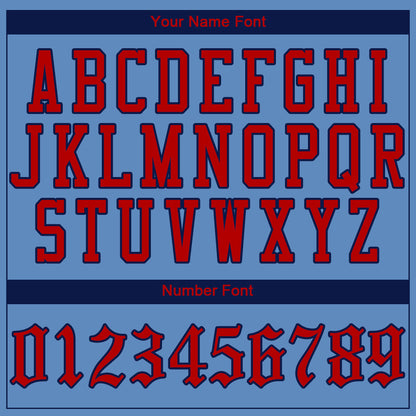 Custom Light Blue Red-Navy Authentic Baseball Jersey - Sky-Custom