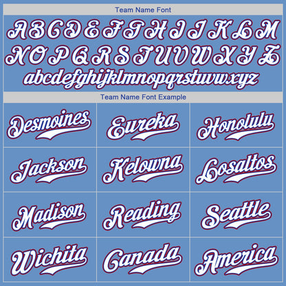 Custom Light Blue White-Red Authentic Baseball Jersey - Sky-Custom