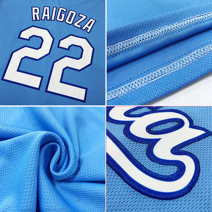 Custom Light Blue White-Red Authentic American Flag Fashion Baseball Jersey - Sky-Custom