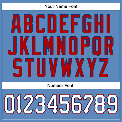 Custom Light Blue White-Red Authentic Baseball Jersey - Sky-Custom
