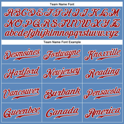 Custom Light Blue White-Red Authentic Baseball Jersey - Sky-Custom