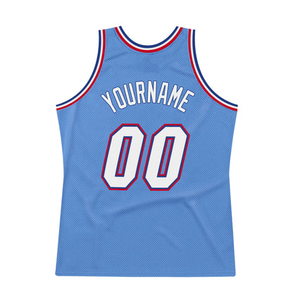 Custom Light Blue White-Royal Authentic Throwback Basketball Jersey - Sky-Custom